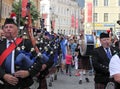 Scottish band playing their Scottish pipes