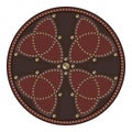 Scottish battle shield decorated with studs in the Celtic style Royalty Free Stock Photo