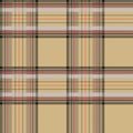 Scottish black-beige plaid vector seamless pattern