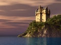 Scottish castle by the sea Royalty Free Stock Photo