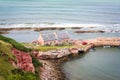 Scottish coastline with very old stone houses