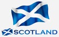 Scottish flag illustration with Scotland text and white space Royalty Free Stock Photo