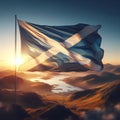 Scottish flag - the national symbol of Scotland Royalty Free Stock Photo