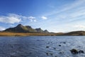 Scottish Highlands, lake and mountains of Ben Loyal Royalty Free Stock Photo