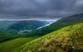 Scottish highlands landscape on an overcast day. Royalty Free Stock Photo