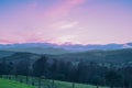 Scottish Hillside at Crieff Pink Sunset.