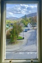 Scottish hillside seen through a window