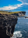 Scottish landscape cliffs next to the sea Royalty Free Stock Photo