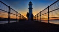 Sunset silhouette in Scotland near New Haven Royalty Free Stock Photo