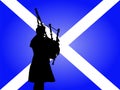 Scottish man playing bagpipes Royalty Free Stock Photo