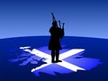 Scottish man playing bagpipes Royalty Free Stock Photo