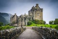 Scottish medieval Eilean Donan castle from its bridge, Scotland Royalty Free Stock Photo