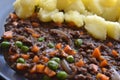 Scottish mince and tatties on a plate. Popular dish in Scotland.