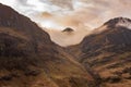 Scottish mountain covered in clouds