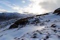 Scottish Mountains covered in snow Royalty Free Stock Photo