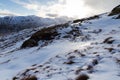 Scottish Mountains covered in snow Royalty Free Stock Photo