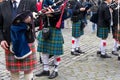 Scottish musician parade on the roads of Edinburgh, Scotland Royalty Free Stock Photo