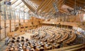 Scottish Parliament Debating Chamber,Interiors of Edinburgh Parliament, built in 2004. Royalty Free Stock Photo