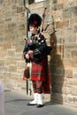 Scottish Piper playing the bagpipes Royalty Free Stock Photo