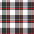 Scottish plaid black and white seamless checkered vector pattern