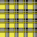 Scottish plaid, MacLeod tartan seamless pattern, three black stripes over the yellow field
