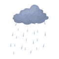 Scottish rainy weather icon in cartoon style isolated on white background. Scotland country symbol