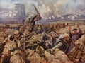 Scottish regiments charge at the battle of Loos