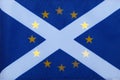 Scottish saltire and European union flag