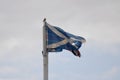 Scottish Saltire Flag on Metal Mast