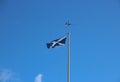 Scottish Saltire National Flag Flying at Bannockburn Battlefield Site in Stirling Scotland