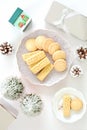 Scottish shortbread biscuits flat lay Royalty Free Stock Photo