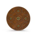 Scottish Targe Shield on white. Front view. 3D illustration Royalty Free Stock Photo