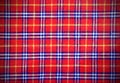 Scottish tartan fabric with colored rectangles