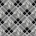 Scottish tartan grunge seamless pattern with zebra spots eps 10