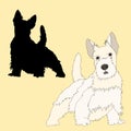 Scottish Terrier dog black silhouette realistic