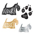 Scottish Terrier dog icon vector on white Royalty Free Stock Photo