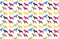 Scottish terrier dogs colorful silhouettes seamless pattern background