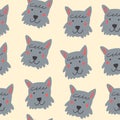Scottish terrier pattern. Dog pattern on light background. Royalty Free Stock Photo
