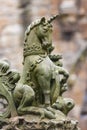 Scottish Unicorn sculpture at Linlithgow Palace, Scotland. Royalty Free Stock Photo