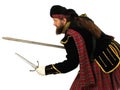 Scottish warrior with sword and dagger