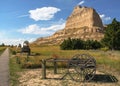 Scotts Bluff National Monument Covered Wagons Trail Royalty Free Stock Photo