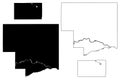 Scotts Bluff and Platte County, Nebraska U.S. county, United States of America, USA, U.S., US map vector illustration, scribble