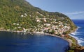 Scotts Head fishing village in Dominica, Caribbean Islands Royalty Free Stock Photo