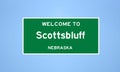 Scottsbluff, Nebraska city limit sign. Town sign from the USA.