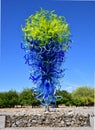 Scottsdale, Arizona - Taliesin West: Chihuly Sculpture `Marine Blue and Citron Tower`