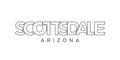 Scottsdale, Arizona, USA typography slogan design. America logo with graphic city lettering for print and web