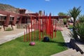 Scottsdale, AZ - Taliesin West: Chihuly Installation `Red Reeds and Niijima Floats` Royalty Free Stock Photo