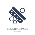 scouring pads icon. Trendy flat vector scouring pads icon on white background from Cleaning collection
