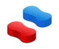 Scouring pads spong for housework cleaning and scouring pad domestic spong work tools. Vector stock illustration.