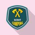 Scout camping logo, flat style